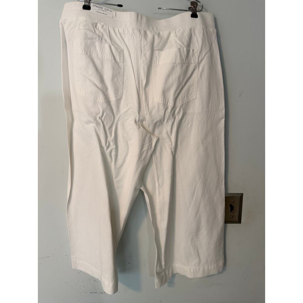 Chico's 2.5 (14) NWT White Linen Blend Wide Leg crop pant - Picture 5 of 5